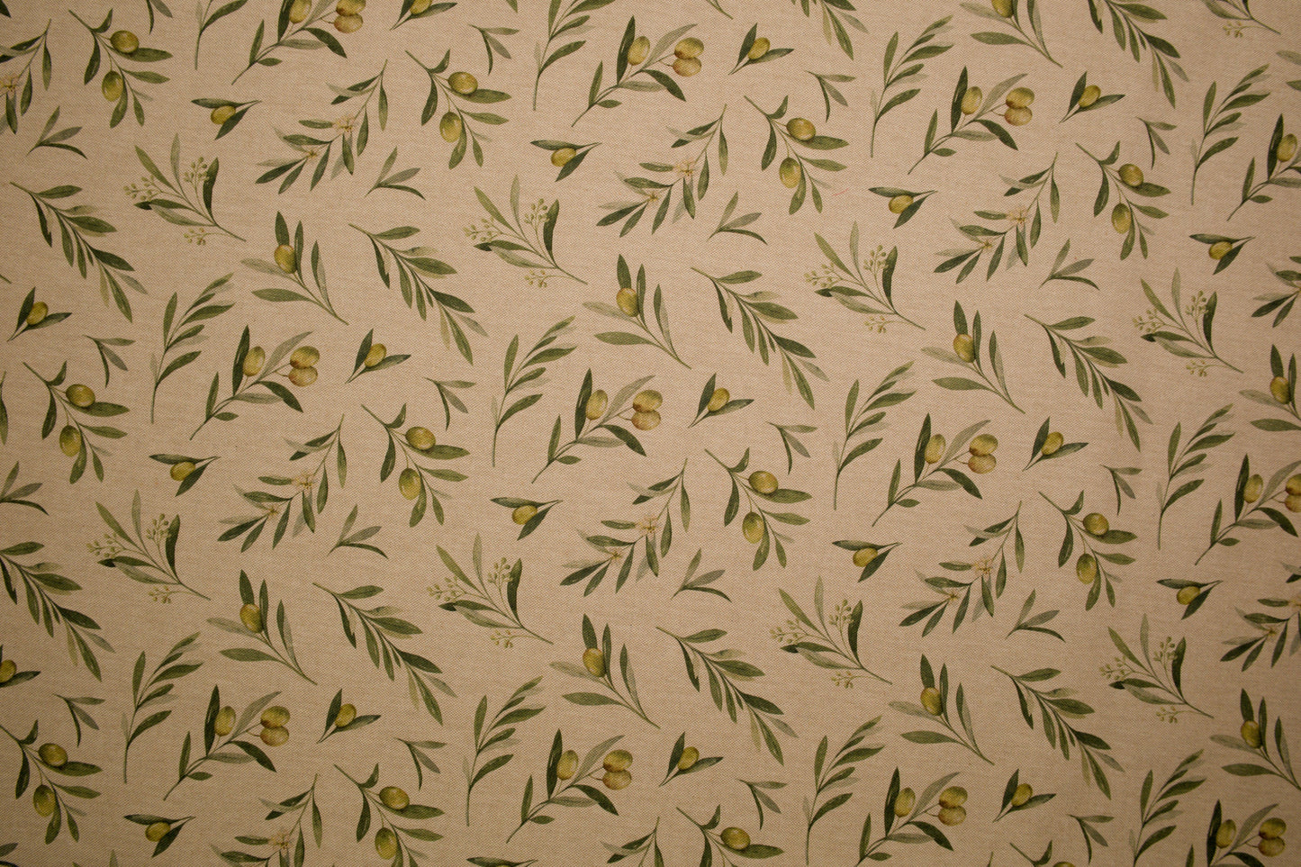 Olivenzweig-Dekostoff aus Baumwollmischung – aufgelegt