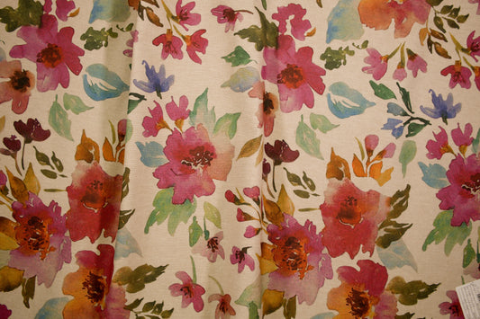 Detailansicht des Aquarellblumen-Drucks