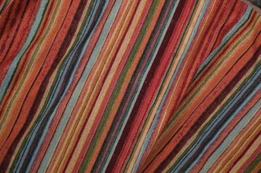 Hochwertiger Möbelstoff mit buntem Streifenmuster – ideal für Polsterarbeiten