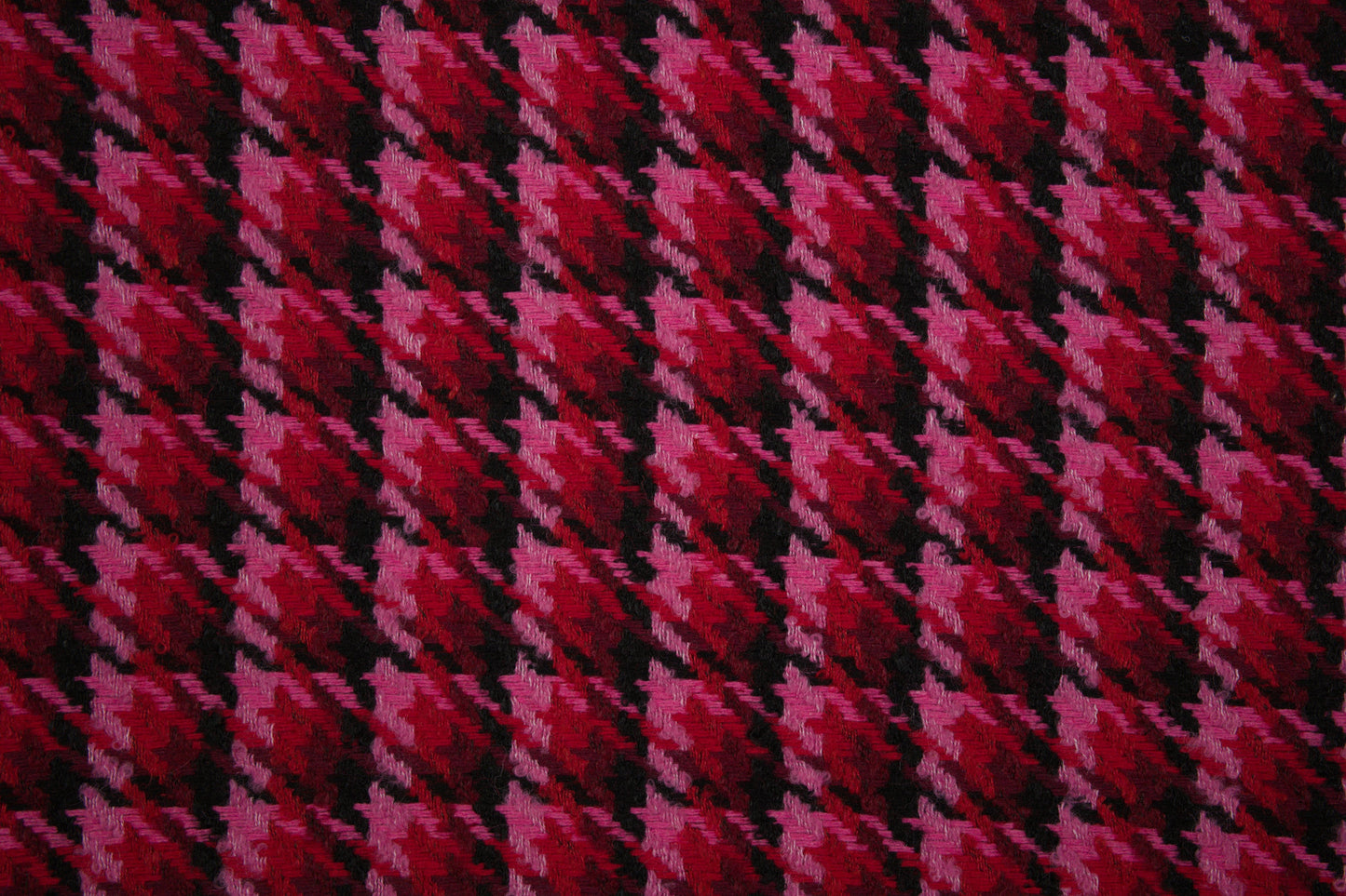 Wollstoff mit klassischem Hahnentritt-Muster in Grau, Bordeaux, Blau und Braun Metrware Materialqualität 140cm