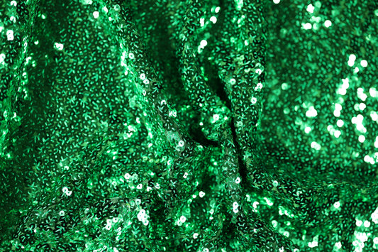 Palettengrüner Paillettenstoff – perfekt für Abendkleider