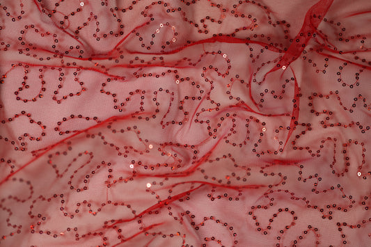 Hochwertiger Spitzenstoff in Rot – ideal für festliche Anlässe