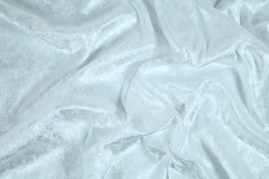 Weicher Stretch-Samt in Eisblau für Dekoration und Accessoires
