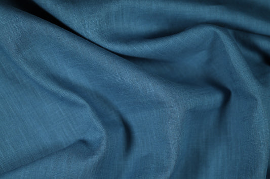 Hochwertiger Leinenstoff in Stahlblau – perfekt für Bekleidung und Deko