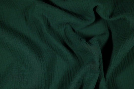 Atmungsaktiver Musselin Stoff in Tannengrün – weich und pflegeleicht