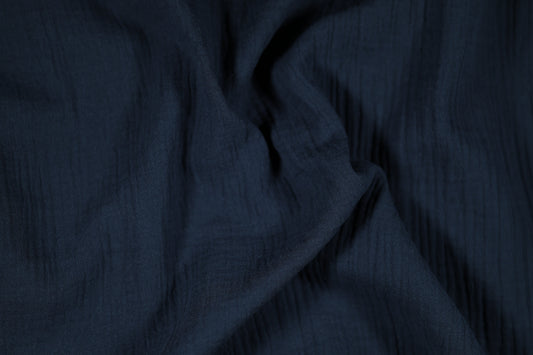 Atmungsaktiver Musselin Stoff in Nachtblau – weich und pflegeleicht