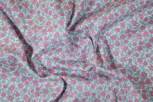 Hochwertiger Baumwoll Stretch â lebendige Blumen auf weichem Stoff