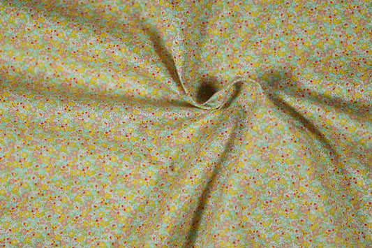 Hochwertiger Baumwoll Stretch – lebendige Blumen auf weichem Stoff