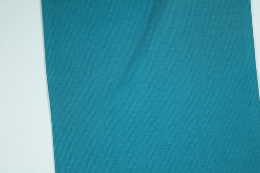 Elastischer Bündchenstoff in Petrolblau – perfekt für Modeprojekte