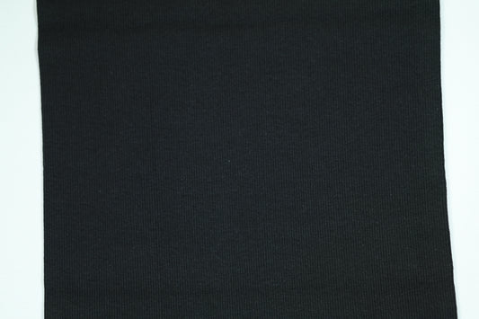 Elastischer Bündchenstoff in klassischem Schwarz – formstabil und vielseitig