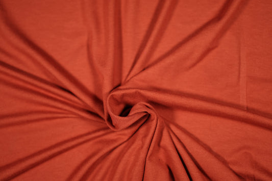 Elastischer Viskose Jersey in Rostrot – ideal für Damenmode
