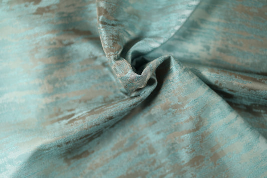 Dekostoff mit changierendem Muster in Eisblau – ideal für Vorhänge und Deko