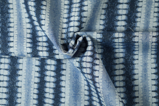 Vorhangstoff – Streifenoptik Blau – perfekt für Vorhänge, Raumtrenner und Heimdeko