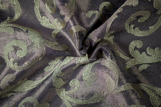 Barock Muster – Anthrazit – hochwertiger Polsterstoff ideal für Vorhänge und Sessel