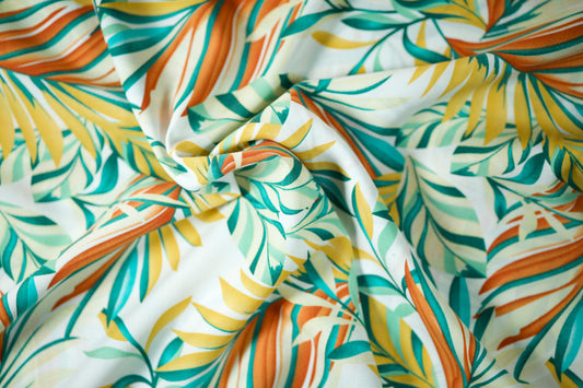 Viskose mit tropischem Blattdesign â frisch & lebendig