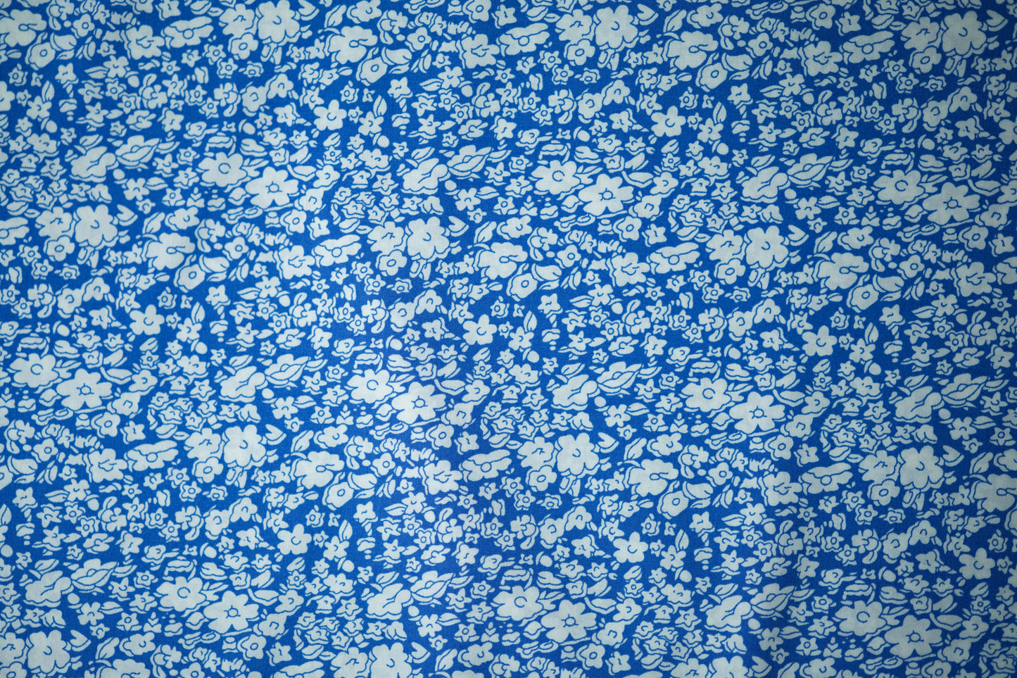 Viskosestoff – Weiß-Blaues Blumenmuster – Viskosestoff mit Blumenmuster, weich und fließend – Ideal für Sommerkleider