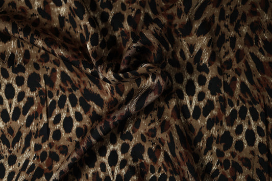 Viskose â Animalprint Braun mit Glanz â ideal fĂŒr Sommerkleidung, Blusen und Accessoires