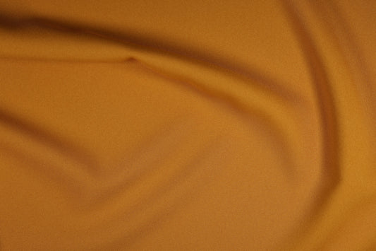 Kräftiger Senfgelbton auf Polyester Panama Stoff – perfekt für Vorhänge und Heimtextilien