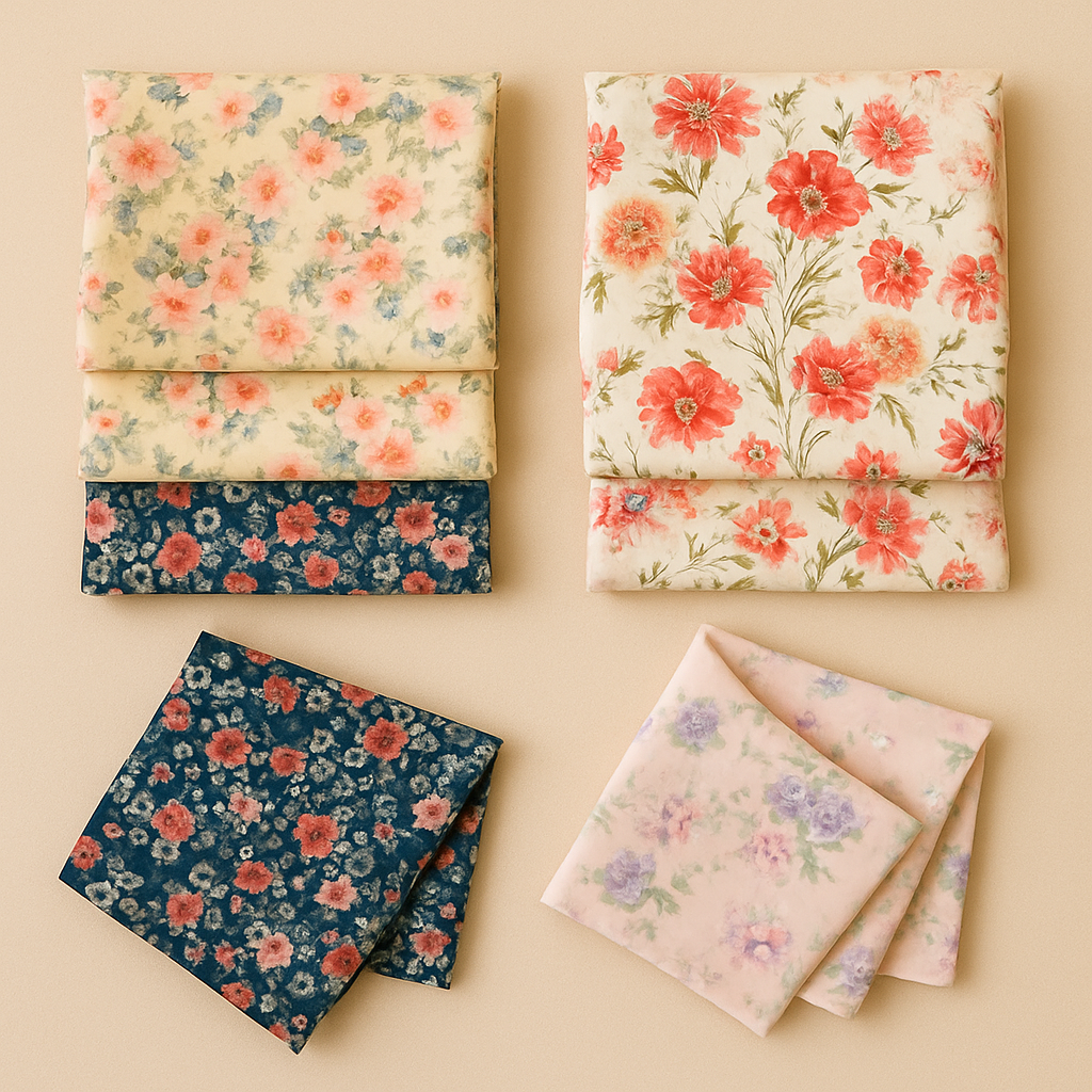 Stoff mit Blumenmuster – ideal für Kleidung, Accessoires und Deko DIY-Projekte