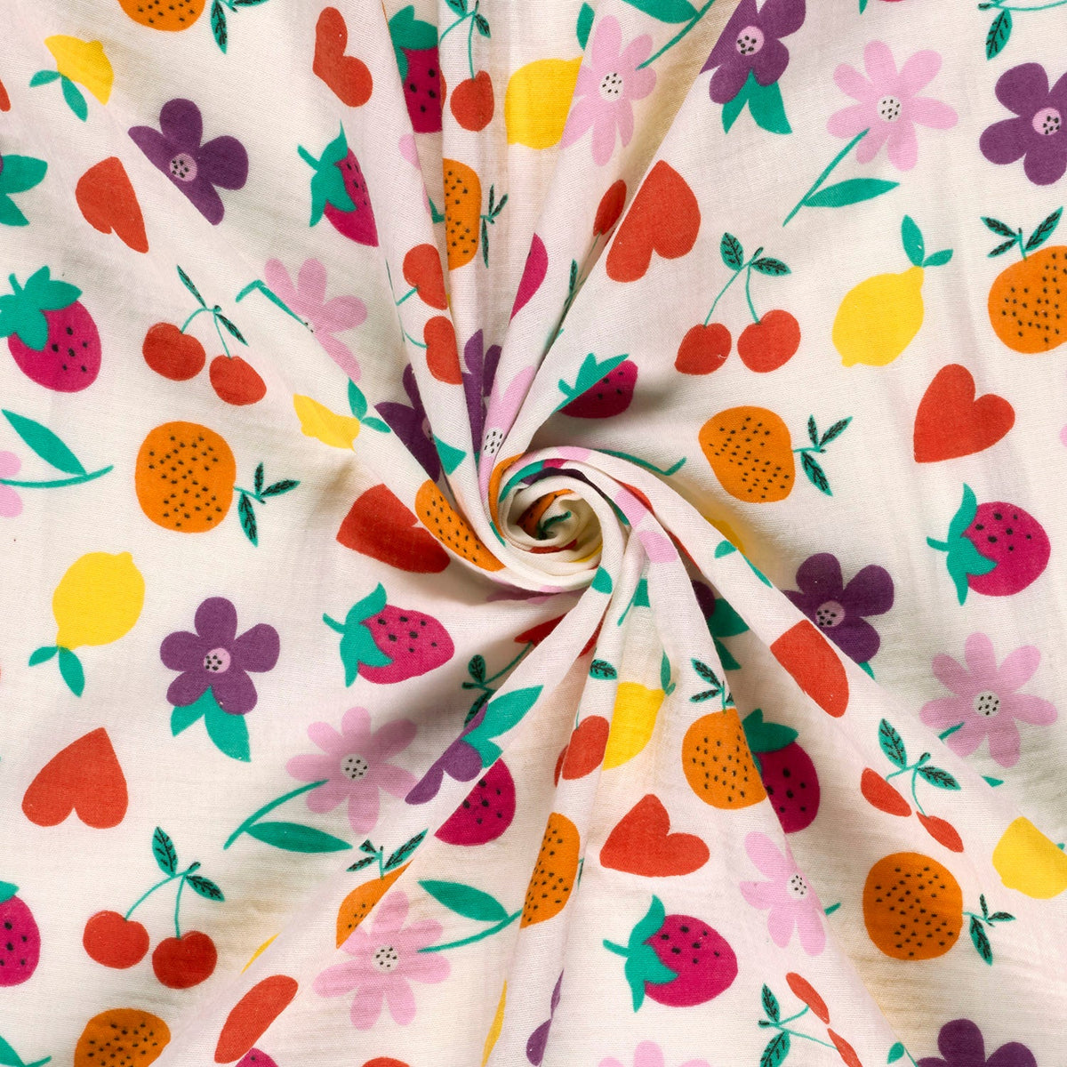Musselin Stoff Blumen Wollweiß – Stoffeya