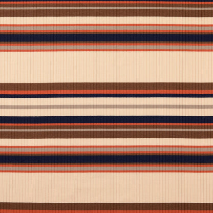 Jersey Rippe Streifen Braun – Heavy Knit Stretch Stoff | Stoffeya