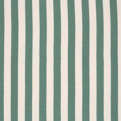 Musselin Stoff Streifen Grün – Weicher Baumwollstoff mit Print