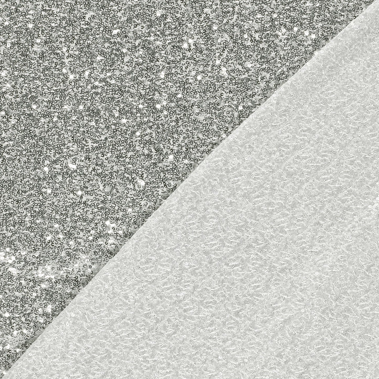 Paillettenstoff Mesh Silber – Drapierung