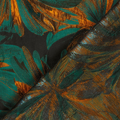 Jacquard Blumen Petrol – Struktur
