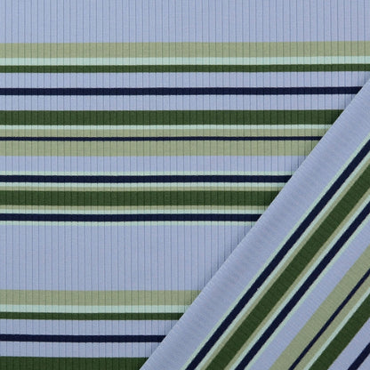 Jersey Rippe Streifen Babyblau – Heavy Knit Stretch Stoff | Stoffeya