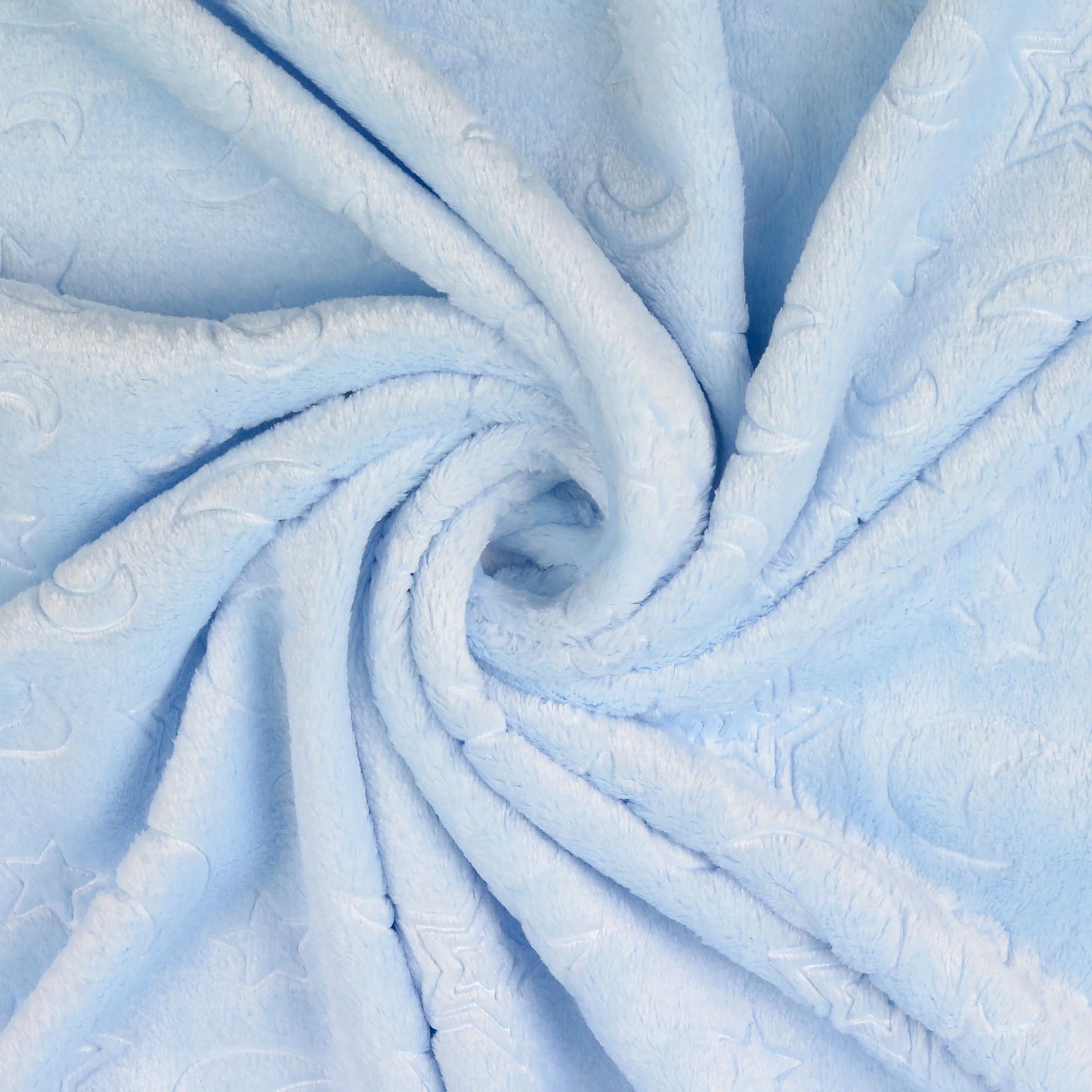 Flanell Fleece Sterne Himmelblau – Weich & Warm | Stoffeya