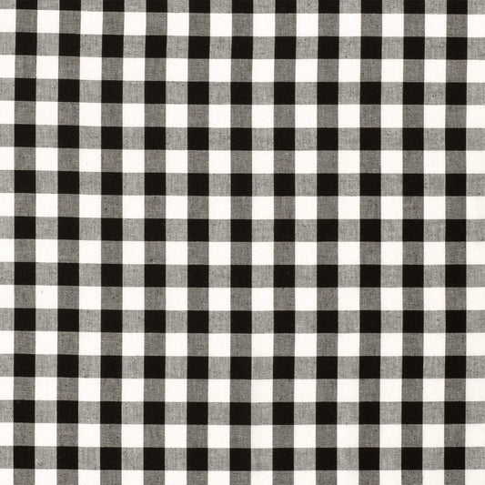 Baumwoll-Popeline Karo Schwarz – Stoffeya