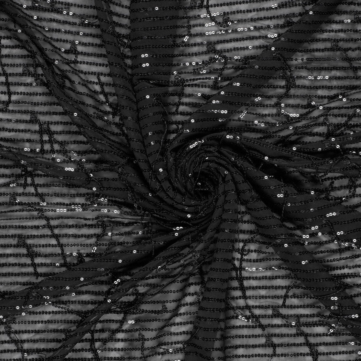 Paillettenstoff Mesh Schwarz – Stoffeya