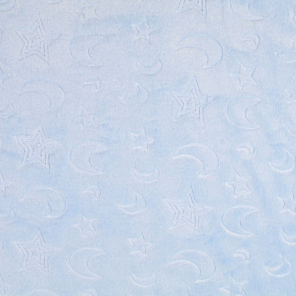 Flanell Fleece Sterne Himmelblau – Weich & Warm | Stoffeya