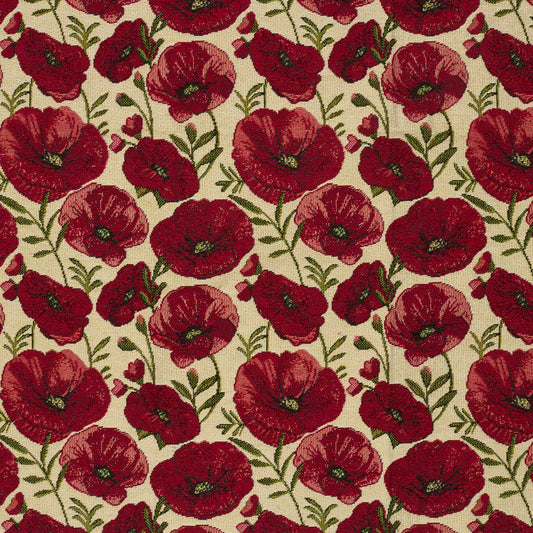 Gobelin Jacquard Blumen Beige – Stoffeya