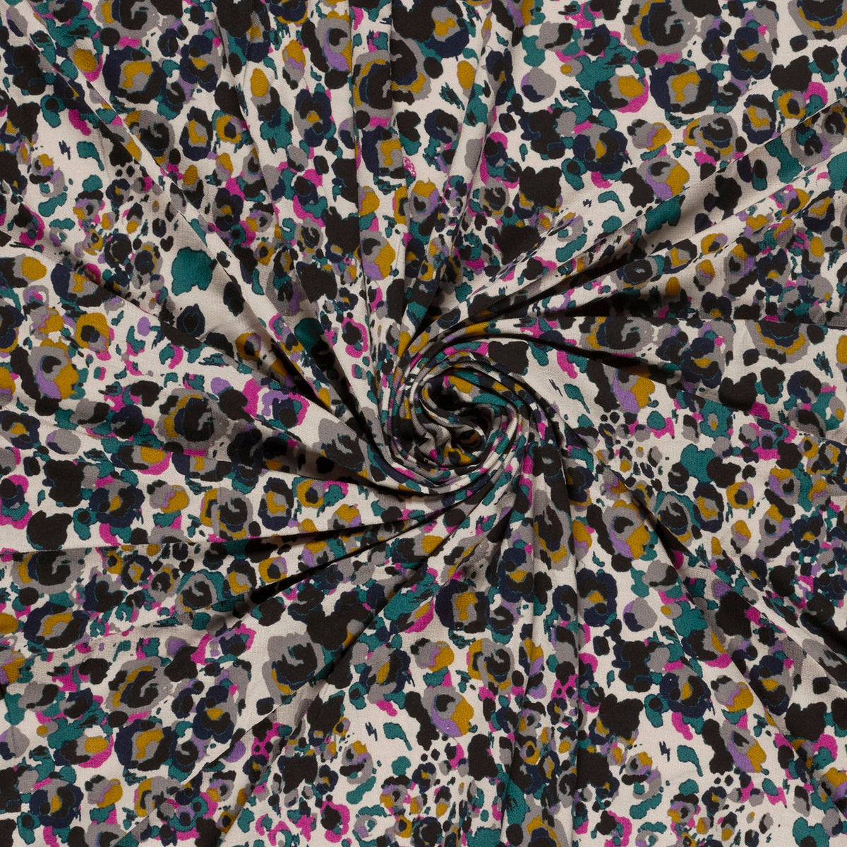 Viskose Jersey Abstrakt Magenta – Stoffeya
