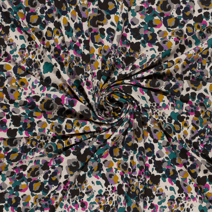 Viskose Jersey Abstrakt Magenta – Stoffeya