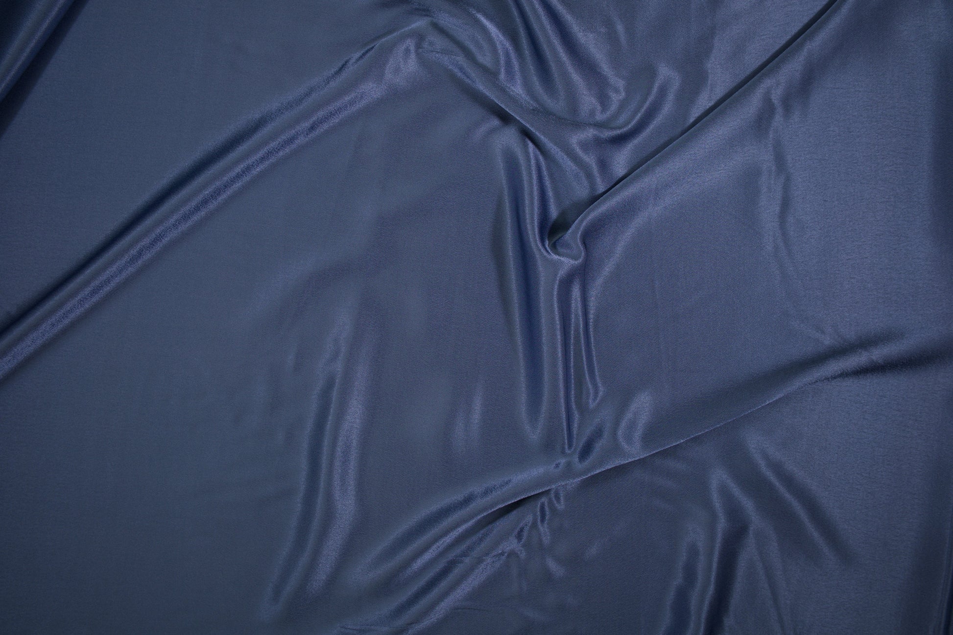 Satin Viskose uni Dunkelblau – edler dunkelblauer Satinstoff