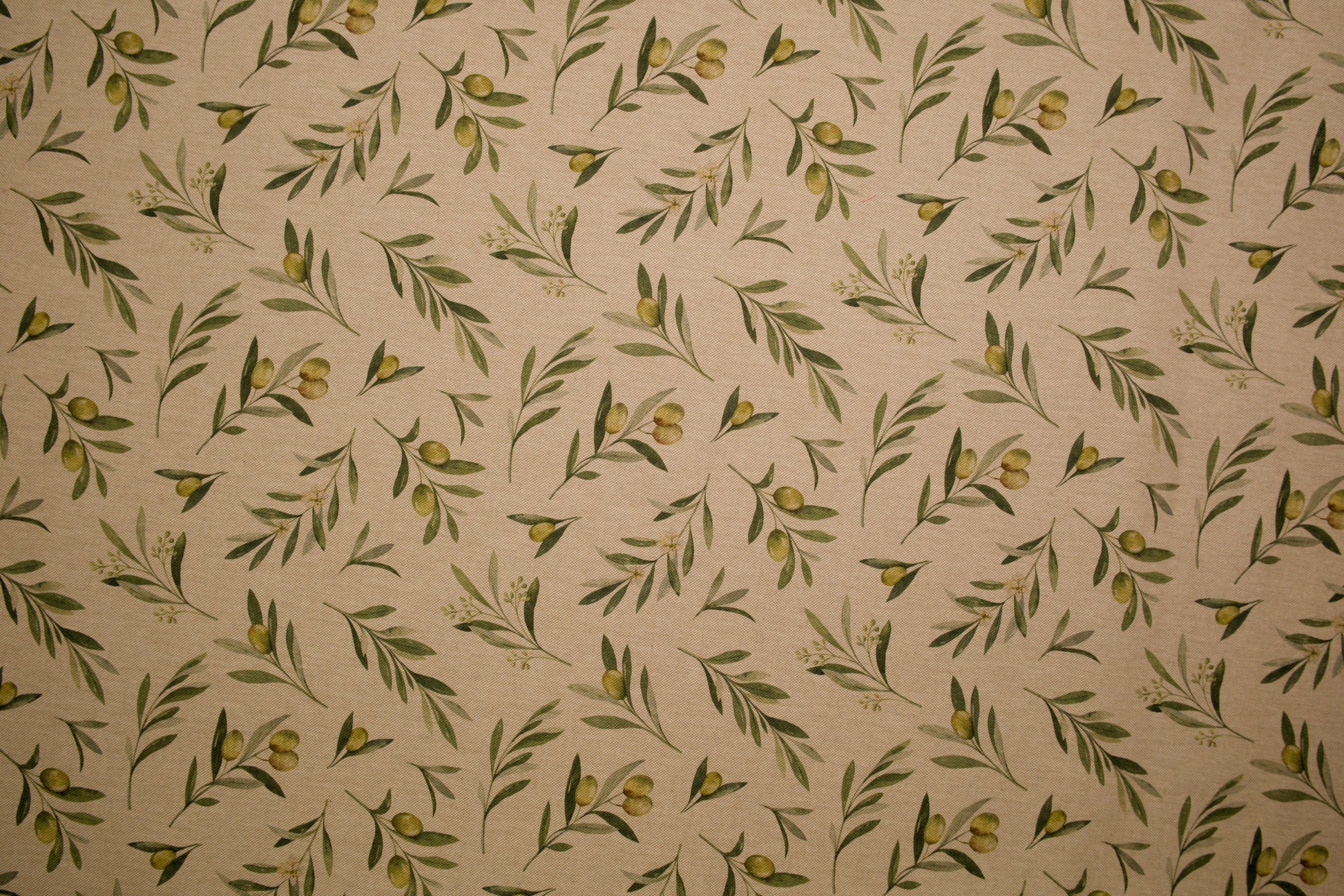 Olivenzweig-Dekostoff aus Baumwollmischung – aufgelegt