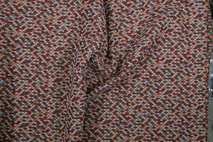 Strukturierter Polsterstoff mit Hexagon-Muster – buntes Design