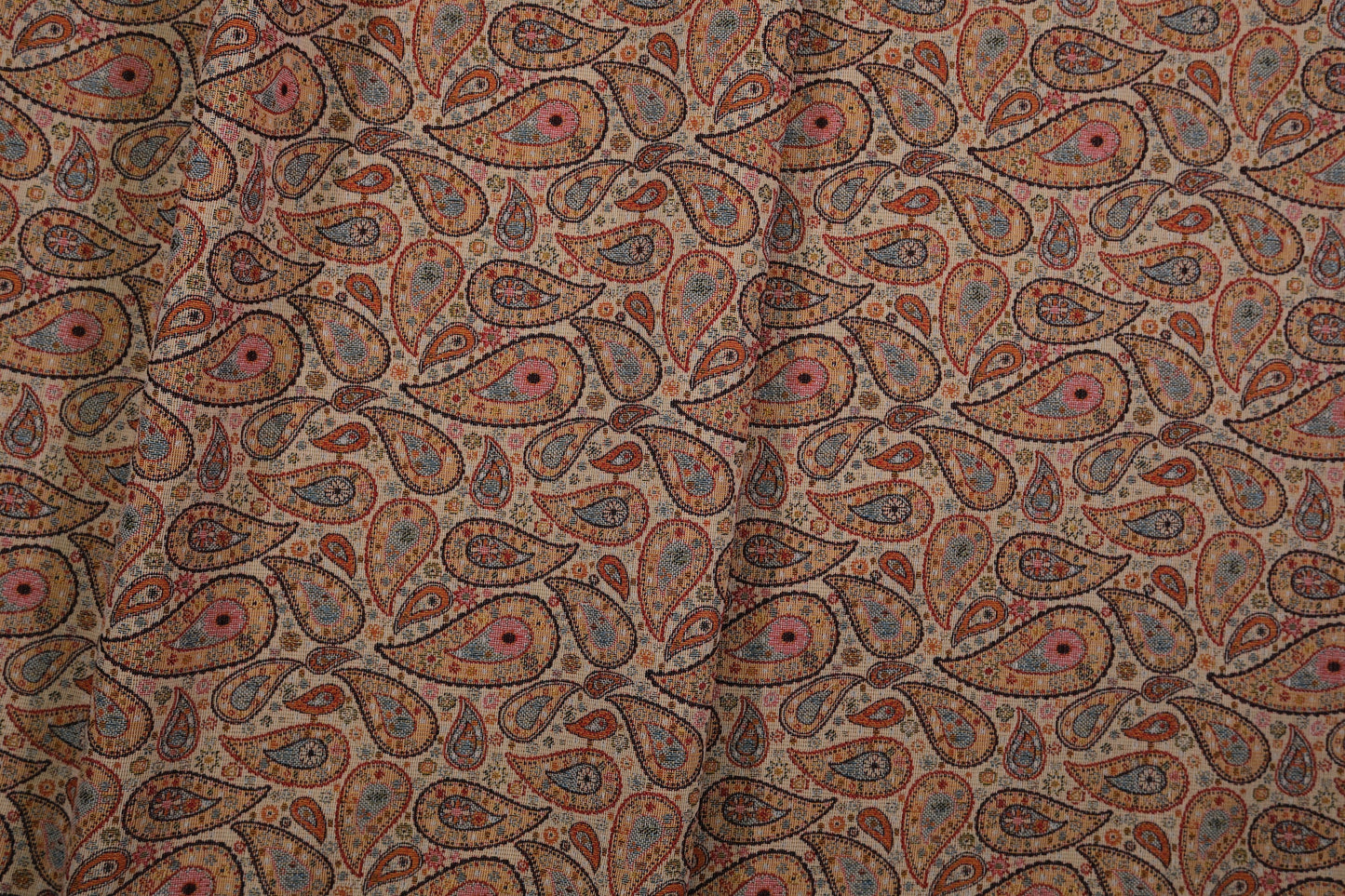 Möbelstoff Paisley Beige Multicolor – eleganter Polsterstoff