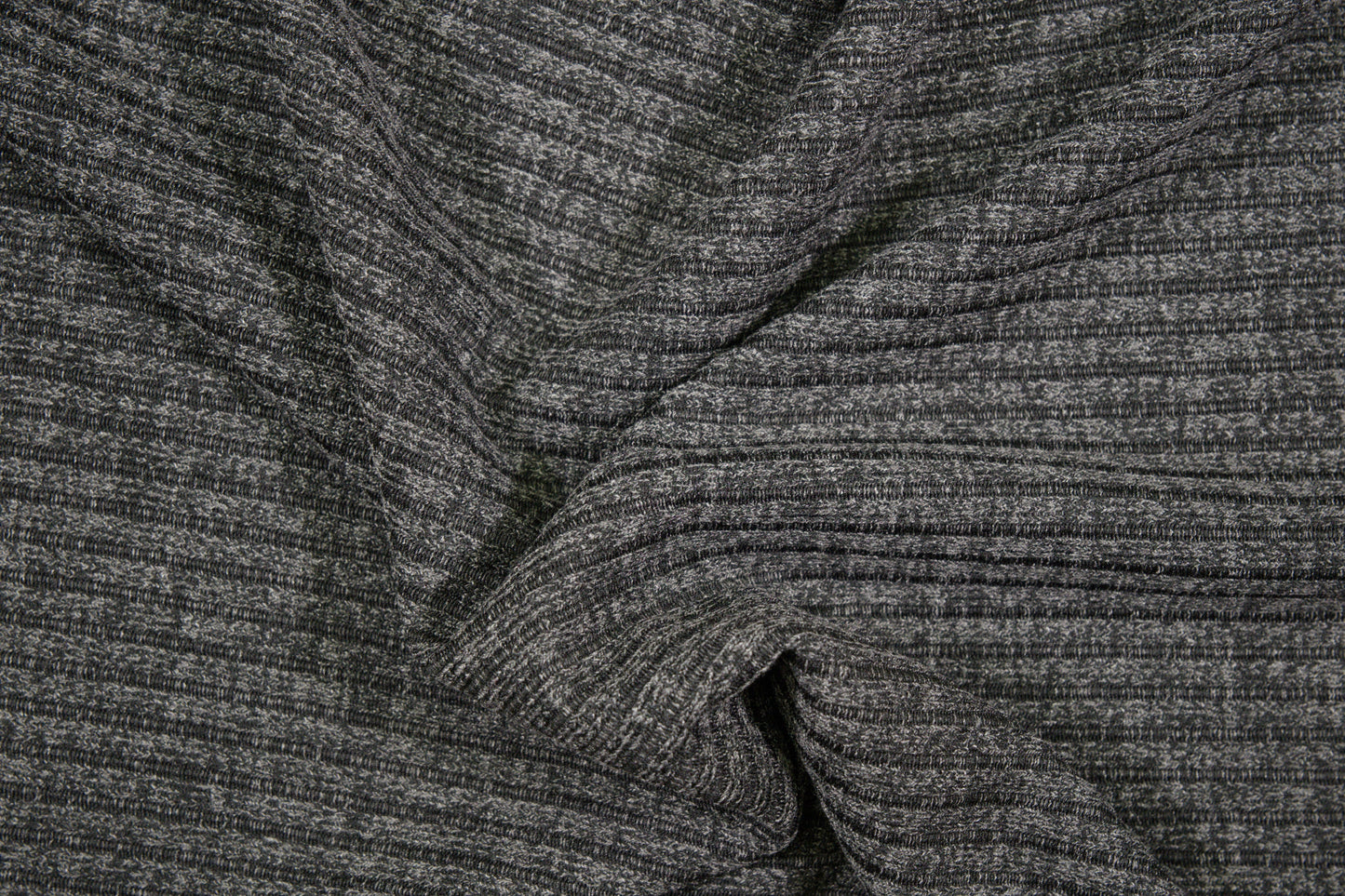 Melierter Rip Jersey in Grau – elastischer Feinripp