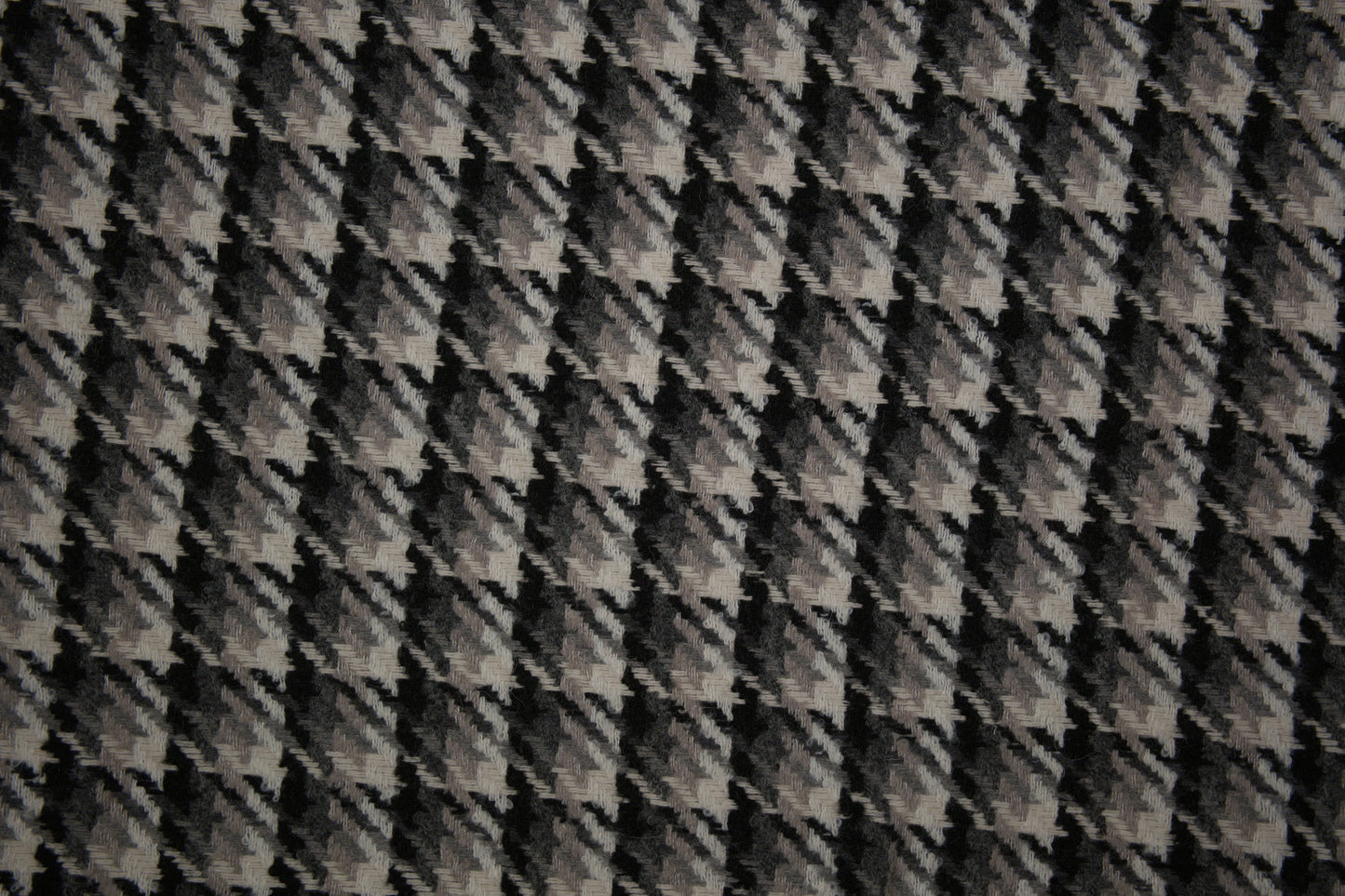 Wollmix Hahnentritt Stoff in Schwarz und Grau – eleganter Stoff für Mäntel und Blazer