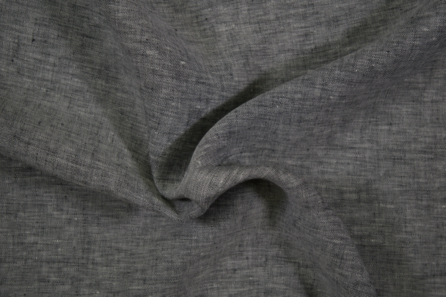 Anthrazit-melierter Leinenstoff – strukturierte Naturfaser