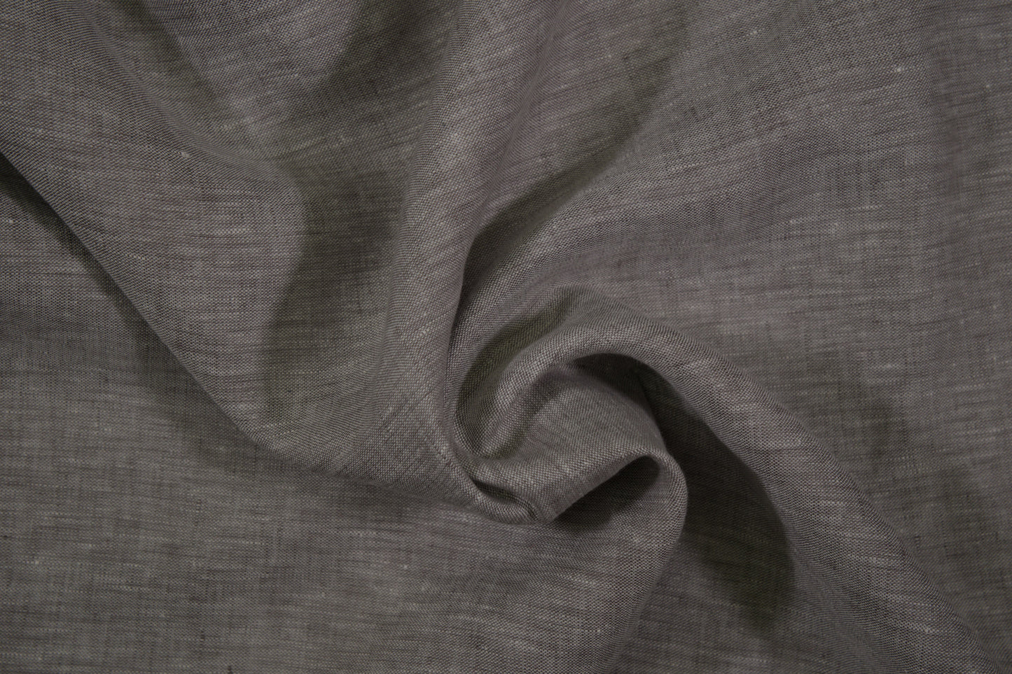 100% Leinen Stoff in Grau – natürliche Struktur in Nahaufnahme
