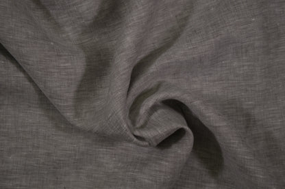 100% Leinen Stoff in Grau – natürliche Struktur in Nahaufnahme