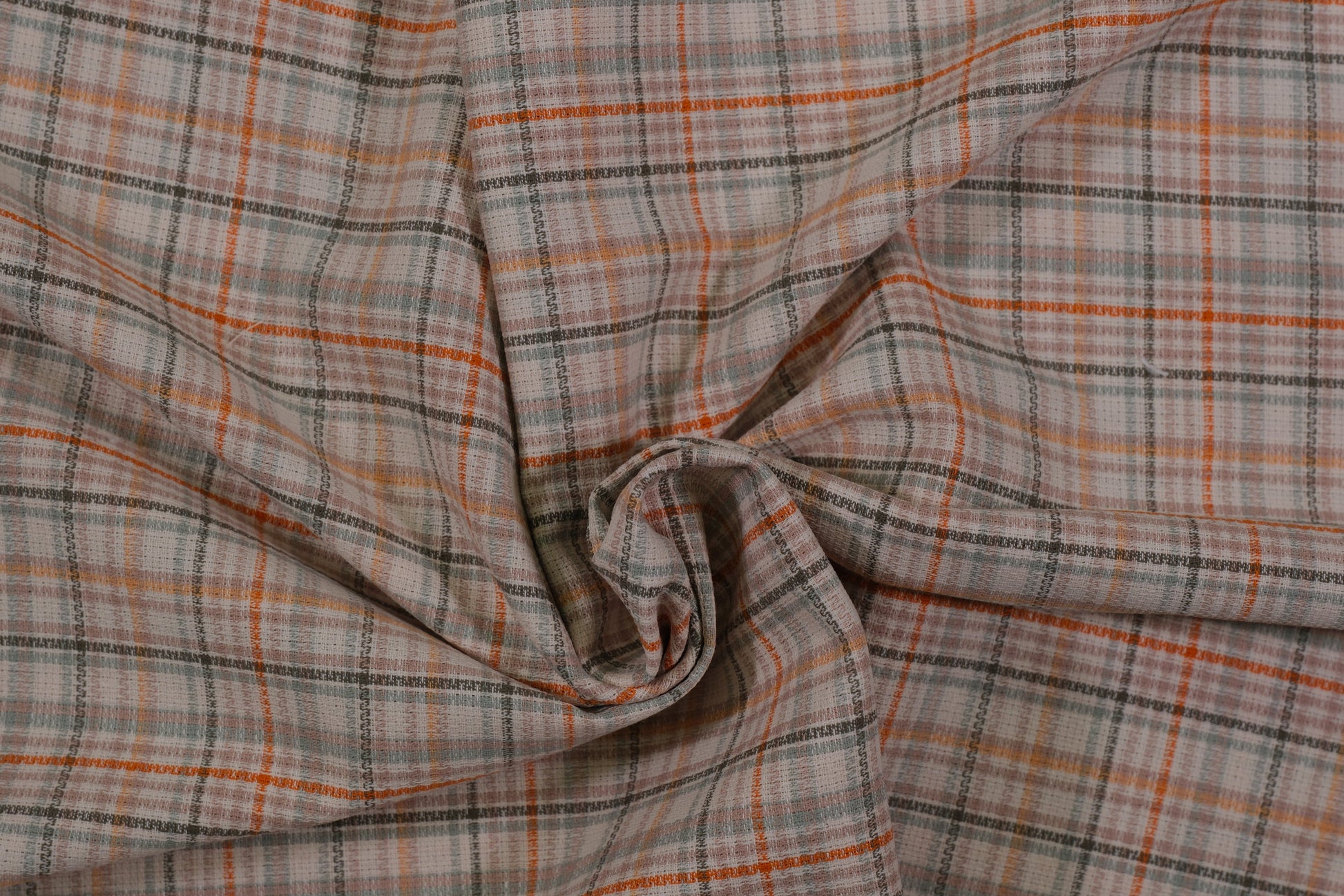 Detailaufnahme Baumwoll-Karo Geschirrtuchstoff