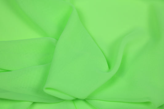 Chiffonstoff in Neongrün mit weichem, fließendem Fall – ideal für auffällige Nähprojekte