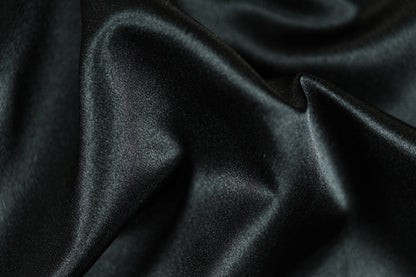 Klassischer Satin Stoff schwarz glänzend 140cm
