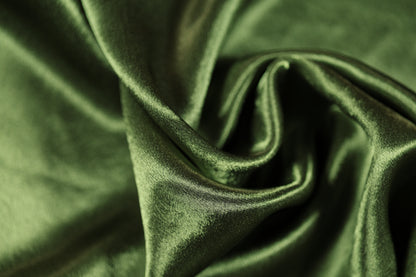 Krepp Satin Olivgrün Stoff glänzend 140cm weich fallend