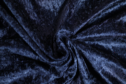 Marineblauer Pannesamt Stoff mit Glanz – ideal für Vorhänge und Bühne